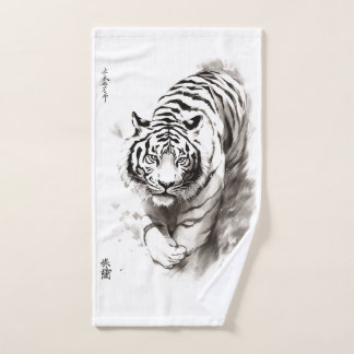 Whispers of the Wild: White Tiger Collection - Hand Towel