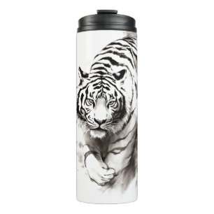 Whispers of the Wild: White Tiger Collection - Thermal Tumbler
