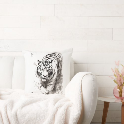Whispers of the Wild White Tiger Collection _  Throw Pillow