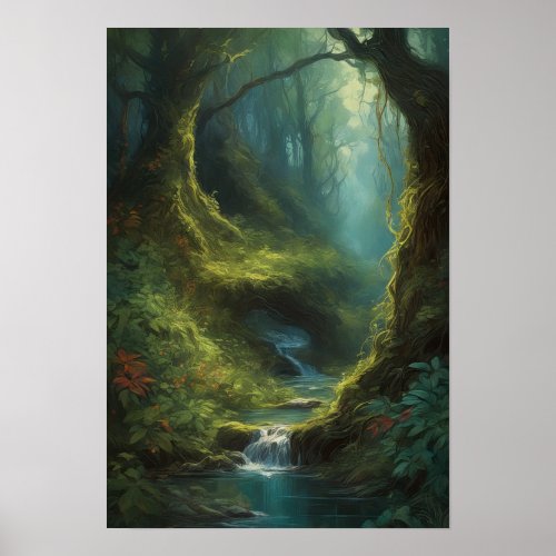 Whispers of Time Ancient Forest Poster