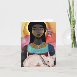 Whispers of Tranquility African American Art Blank Letterpress Thank You Card