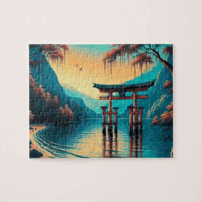 "Whispers of Tranquility: The Spirit Gate" Jigsaw Puzzle (Horizontal)