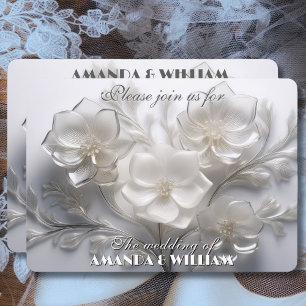 Whispers of White Blossoms Delicate Wedding Invitation
