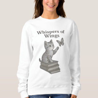 Whispers of Wings: Magical Cat, Butterfly & Book Sweatshirt