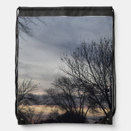 Whispers of Winter Drawstring Bag