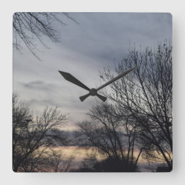 Whispers of Winter Square Wall Clock