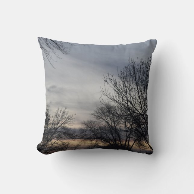 Whispers of Winter Throw Pillow (Front)