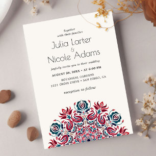 Whispers Swan Birds Lotus Flowers Mandala Wedding Invitation