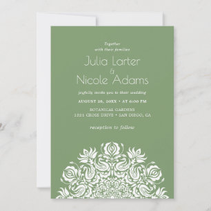 Whispers Swan Birds Lotus Flowers Mandala Wedding Invitation