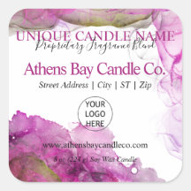 Whispy Alcohol Ink Candle Product Label