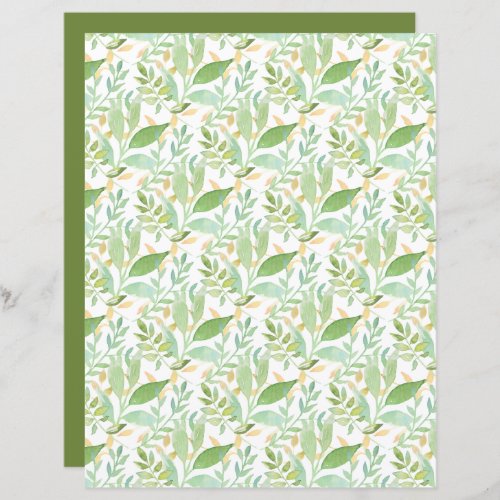 Whispy Green Leaves and Foliage Scrapbook Sheet