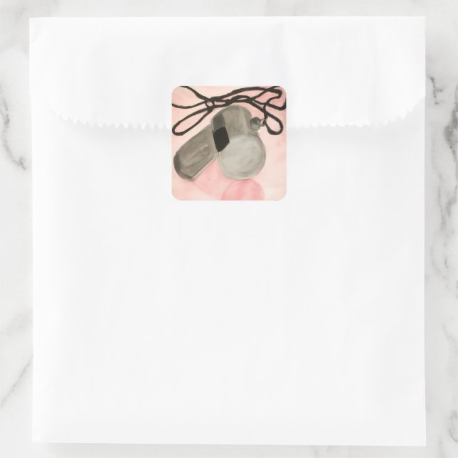 Whistle Blower Square Sticker (Bag)