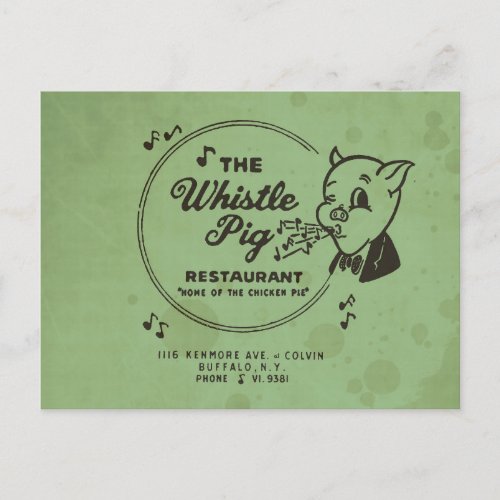 Whistle Pig Restaurant Postcard