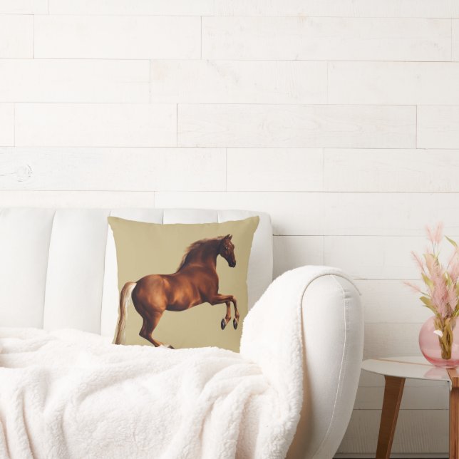 Whistlejacket horse by George Stubbs Throw Pillow (Couch)
