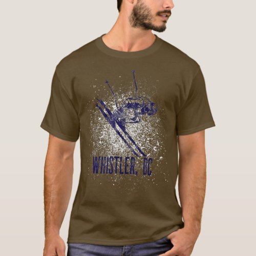 Whistler BC Canada Downhill Ski Village Retro Desi T_Shirt