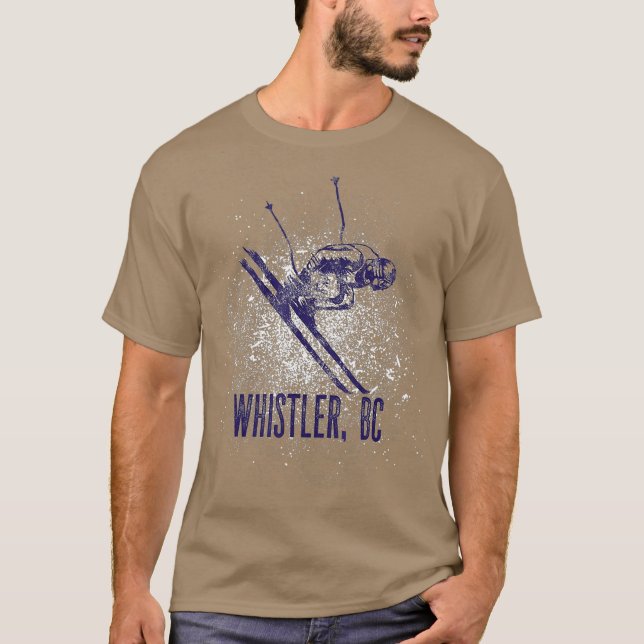Whistler BC Canada Downhill Skiing Village Ski T-Shirt (Front)