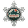 Whistler BC Canada Mountain Ski Vintage Snowflake Pewter Christmas Ornament