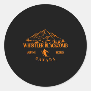 Whistler Blackcomb Canada Ski Resort Rocky Mountai Classic Round Sticker