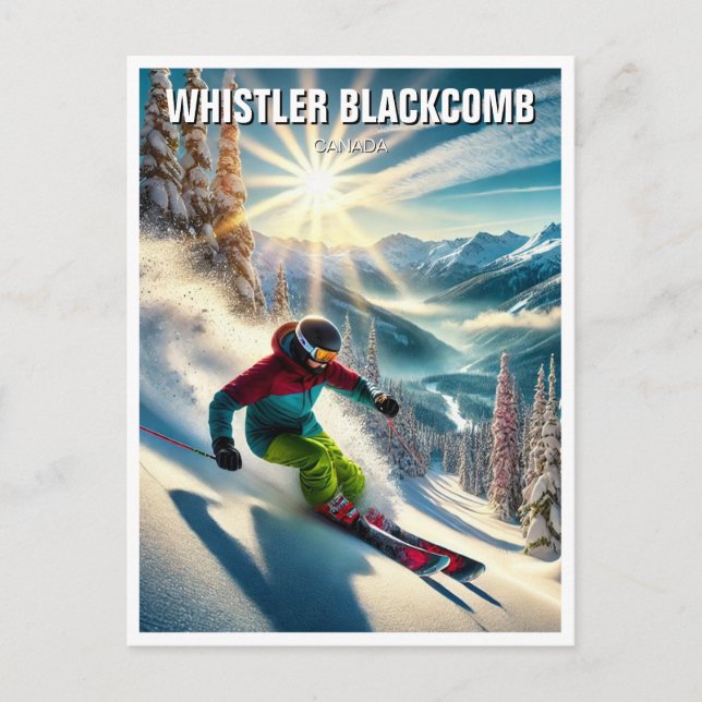 Whistler Blackcomb Canada Skier Skiing Postcard (Front)