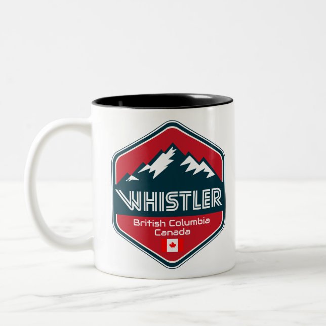 Whistler British Columbia Canada Design Two-Tone Coffee Mug (Left)