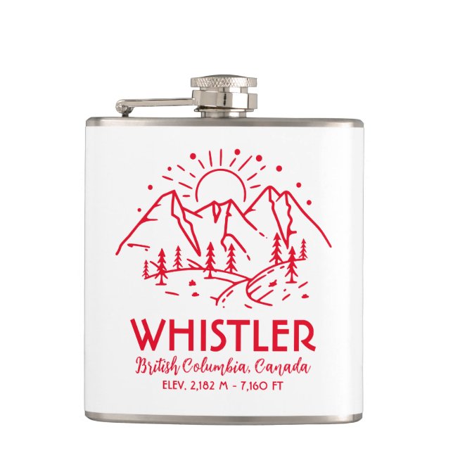 Whistler British Columbia Canada Minimalist Ski Flask (Front)