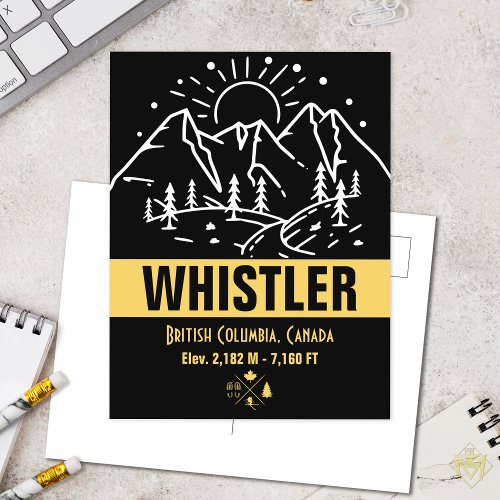 Whistler British Columbia Canada Minimalist Ski  P Postcard