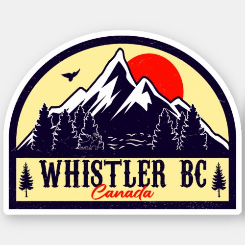 Whistler British Columbia Canada Minimalist Ski Sticker