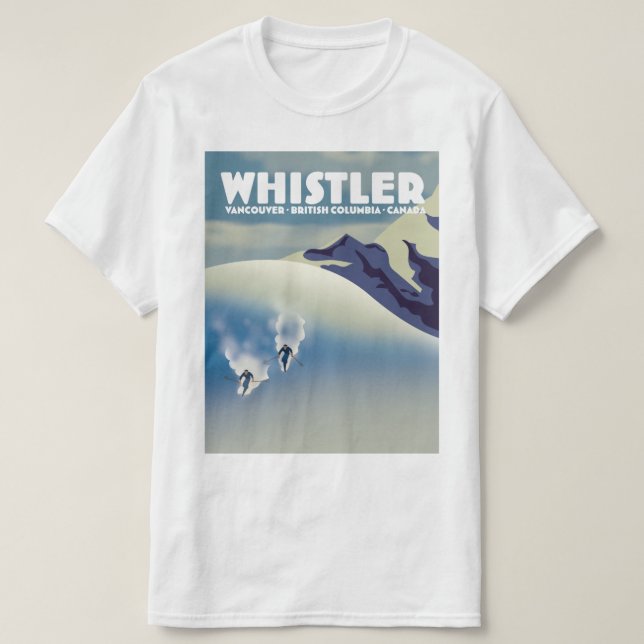 Whistler British Columbia Canada Ski T-Shirt (Design Front)