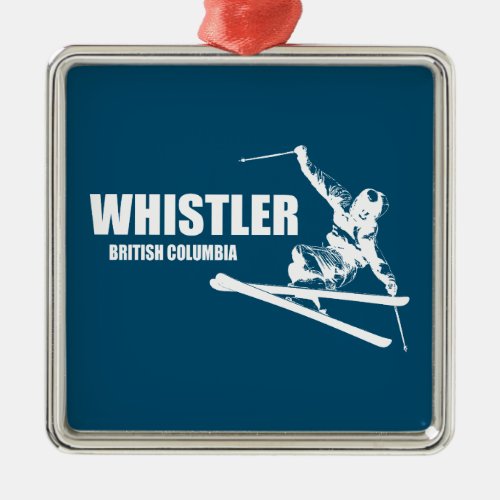 Whistler British Columbia Skier Metal Ornament