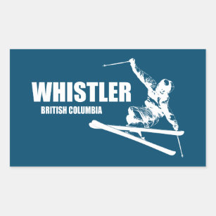 Whistler British Columbia Skier Rectangular Sticker