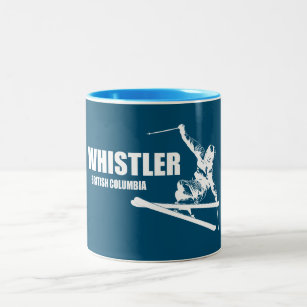 Whistler British Columbia Skier Two-Tone Coffee Mug