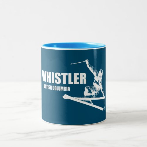 Whistler British Columbia Skier Two_Tone Coffee Mug
