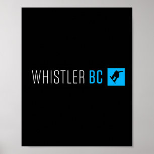 Whistler British Columbia Snowboard Box Type Poster
