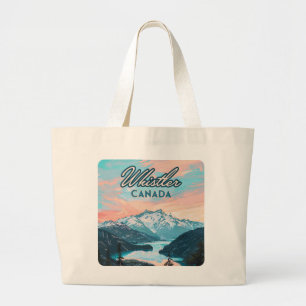 Whistler Canada British Columbia Ski Resort Retro Large Tote Bag