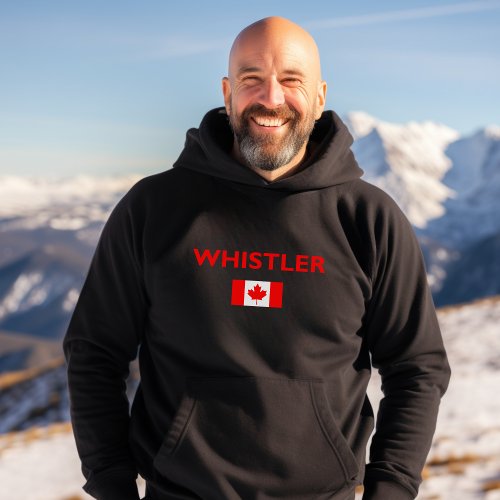 Whistler Canada Canadian Flag Dark Color Hoodie