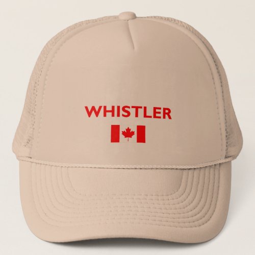 Whistler Canada Canadian Flag Dark Color Trucker Hat