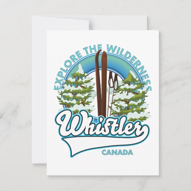 Whistler Canada,explore the wilderness, ski logo Card (Front)