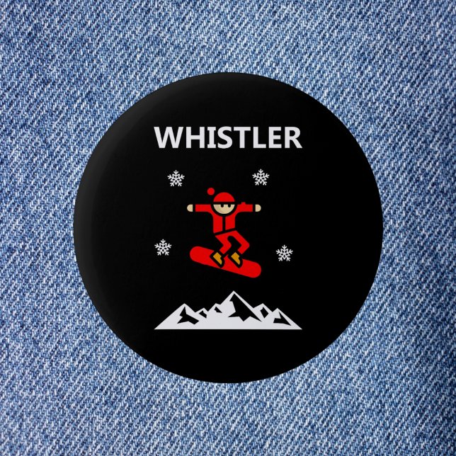 Whistler Canada Flying Snowboarder Color Button (Creator Uploaded)