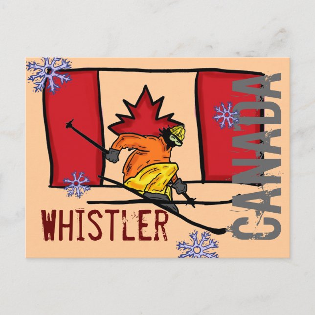 Whistler Canada ski postcard (Front)