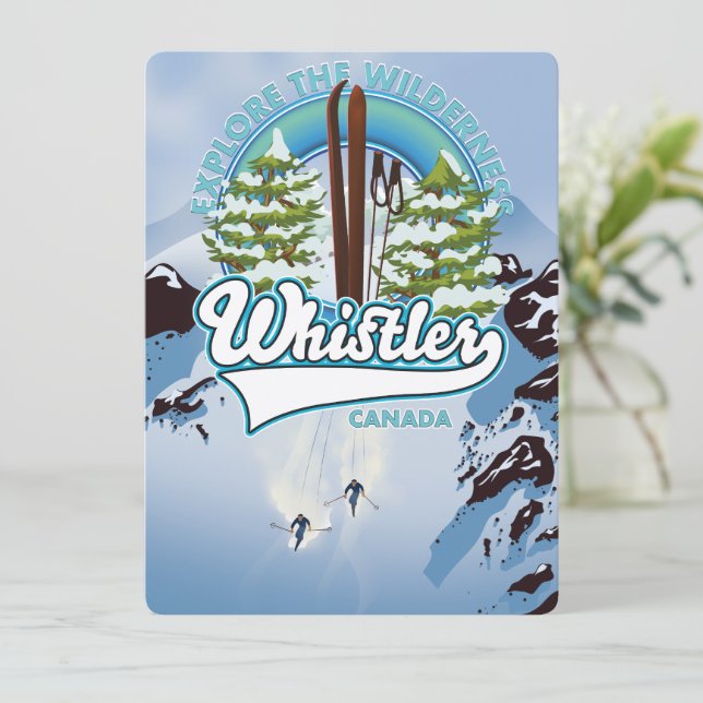 whistler Canada ski travel poster. (Standing Front)
