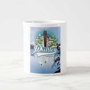 whistler Canada ski travel poster. Giant Coffee Mug