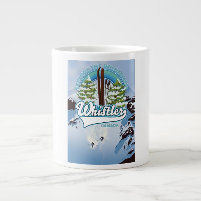 whistler Canada ski travel poster. Giant Coffee Mug (Front)