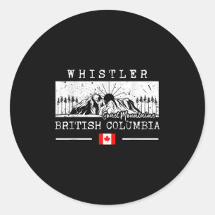 Whistler Mountain Canada Ski Resort Skiing British Classic Round Sticker