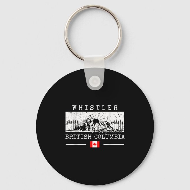Whistler Mountain Canada Ski Resort Skiing British Keychain (Front)