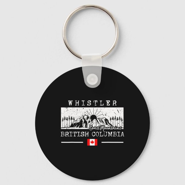 Whistler Mountain Canada Ski Resort Skiing British Keychain (Front)