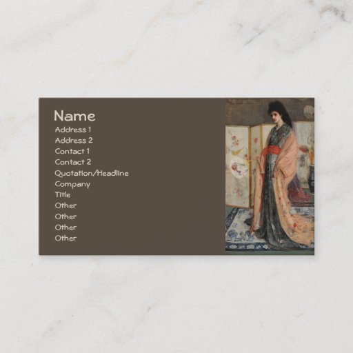 Customizable Whistler,  The Princess from the Land of Porcelain Business Cards