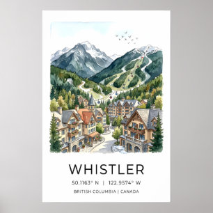 Whistler Ski Resort Poster Alpine Landscape