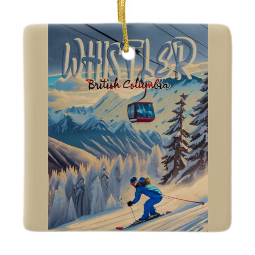 Whistler Vancouver British Columbia Canada 1950s Ceramic Ornament