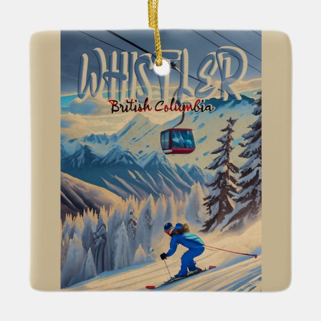 Whistler Vancouver British Columbia Canada 1950s Ceramic Ornament (Front)