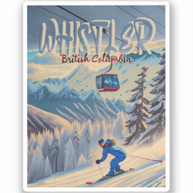 Whistler Vancouver British Columbia Canada 1950s Sticker (Front)